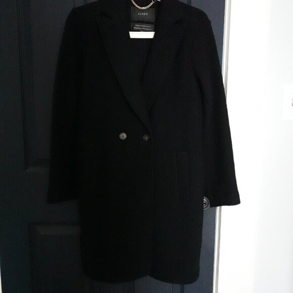 J.Crew Daphne Coat in Italian Boiled Wool Black Size 0P - Picture 5 of 7